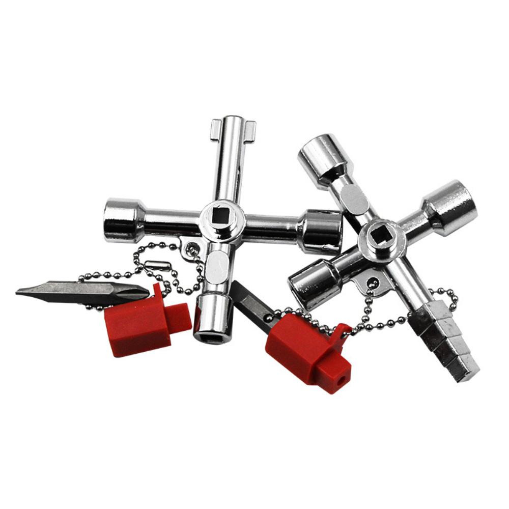 Llave de cruz para elevador de cabina de gabinete de control eléctrico, llave para válvula de medidor de agua, llave triangular interna, herramienta multiusos