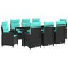 Outdoor Table Set 9 Pcs Poly Rattan