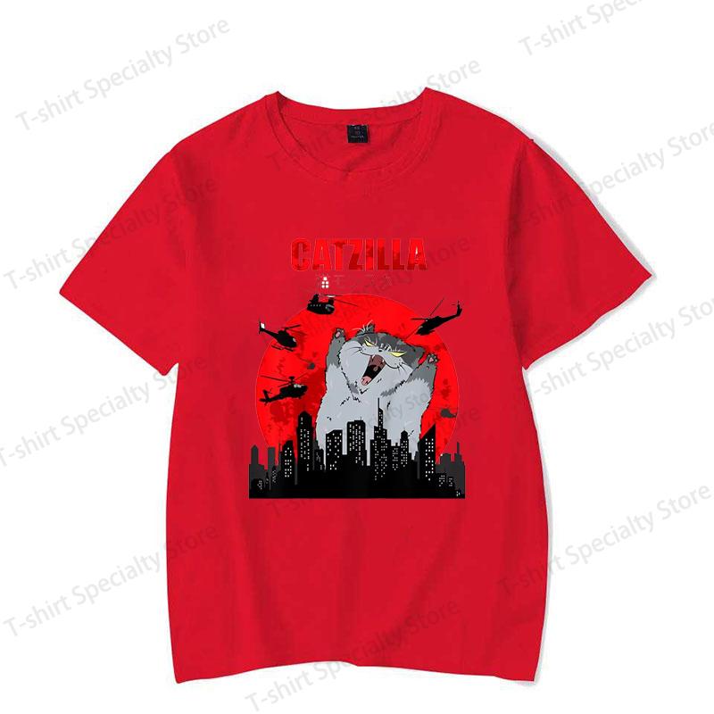 Funny Cute Art Japanese Cat Graphic for Cat Lover Catzilla TShirt Graphic T Shirts Womens Clothing Fashion Tshirt S
