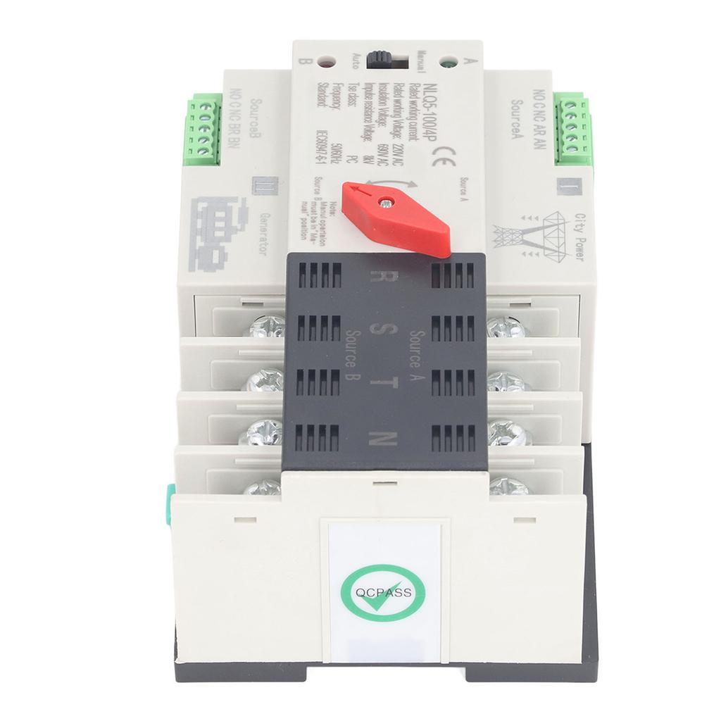 AC220V  Power Automatic Transfer Switch 4P Millisecond Switching Generator Changeover Switch ATS