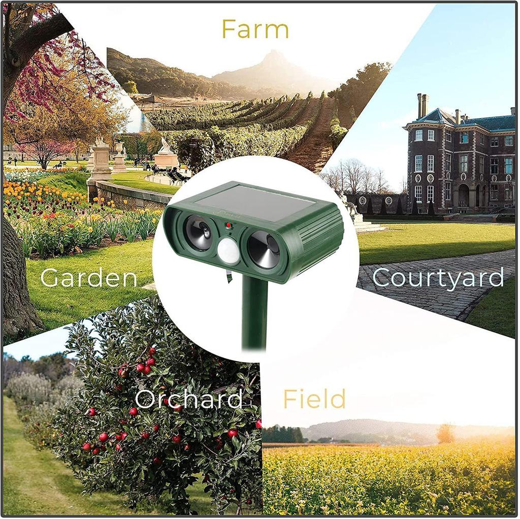 Solar Ultrasonic Animal Repellent: Effective for Rats, Cats, Dogs, Birds