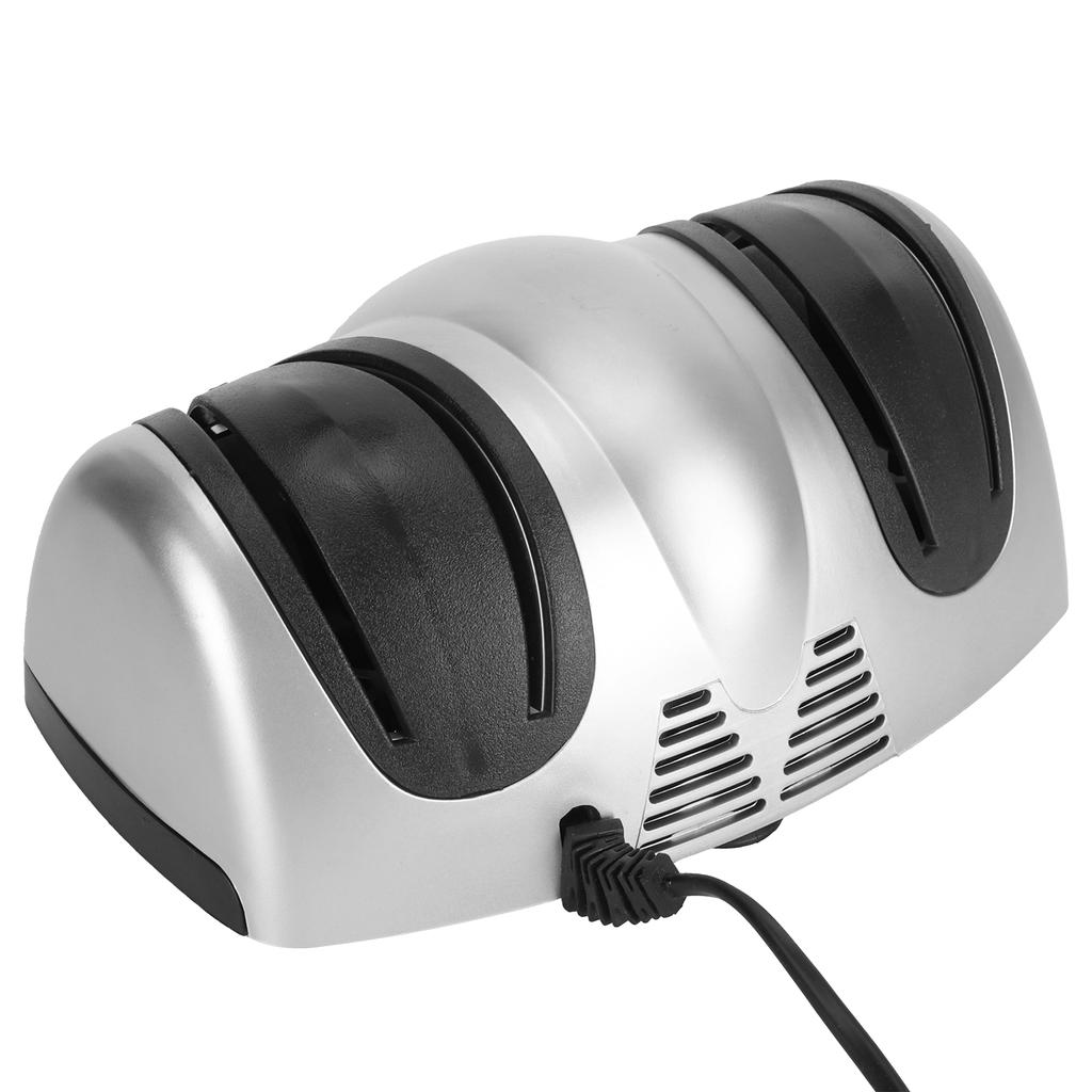 Ascuțitoare electrică de cuțite, polizor, instrument de ascuțire în 2 etape, accesoriu de bucătărie, argintiu și negru