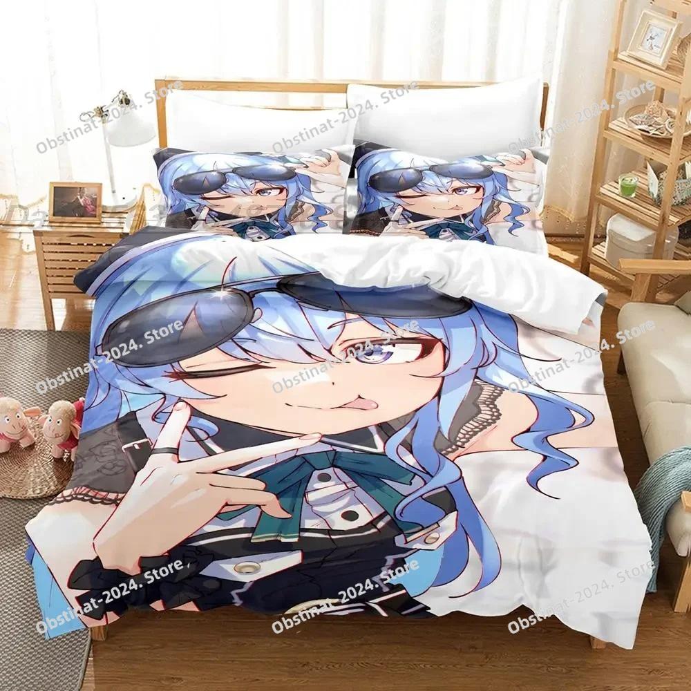 Hoshimachi Suisei Bedding Set Printed Duvet Cover Sheet Pillowcase Soft Quilt Cover Full Queen King Size 3D Anime Bed Sheet Set