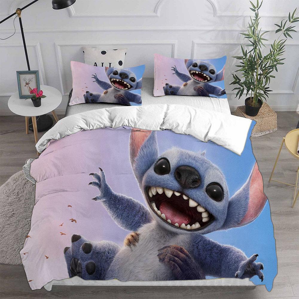 Lilo&Stitch Bedding Sets Cartoon Comforter Quilt Bed Cover Duvet Cover Pillow Case 2-3 Pieces Sets Kids Adult Bedroom Decor