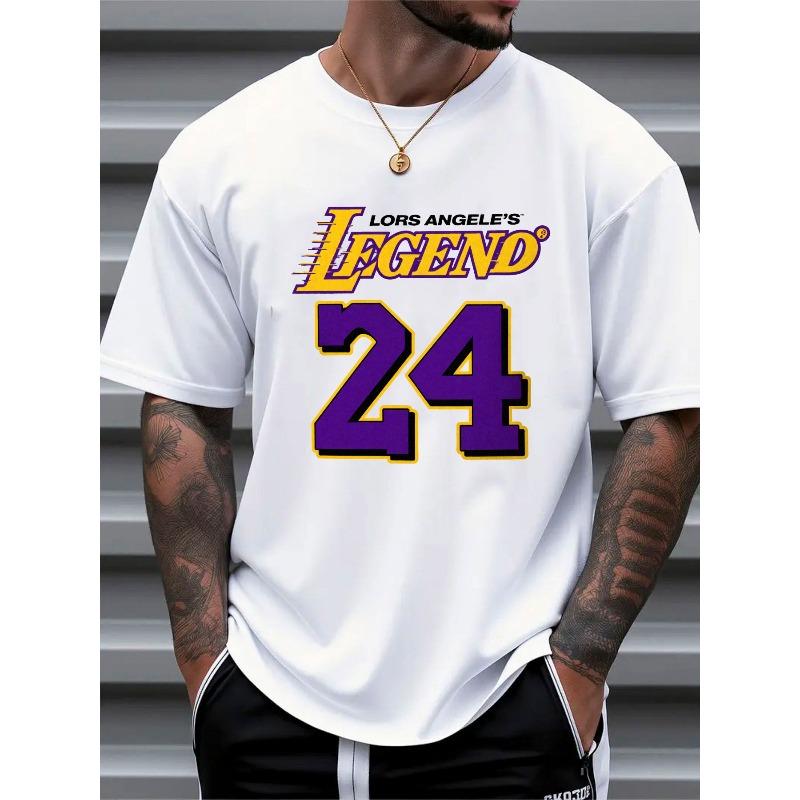 European Size Men s Stylish New Sports Theme T-Shirt Available in Multiple Colors Features Legend Los Angeles Design Casual Comfortable M белый