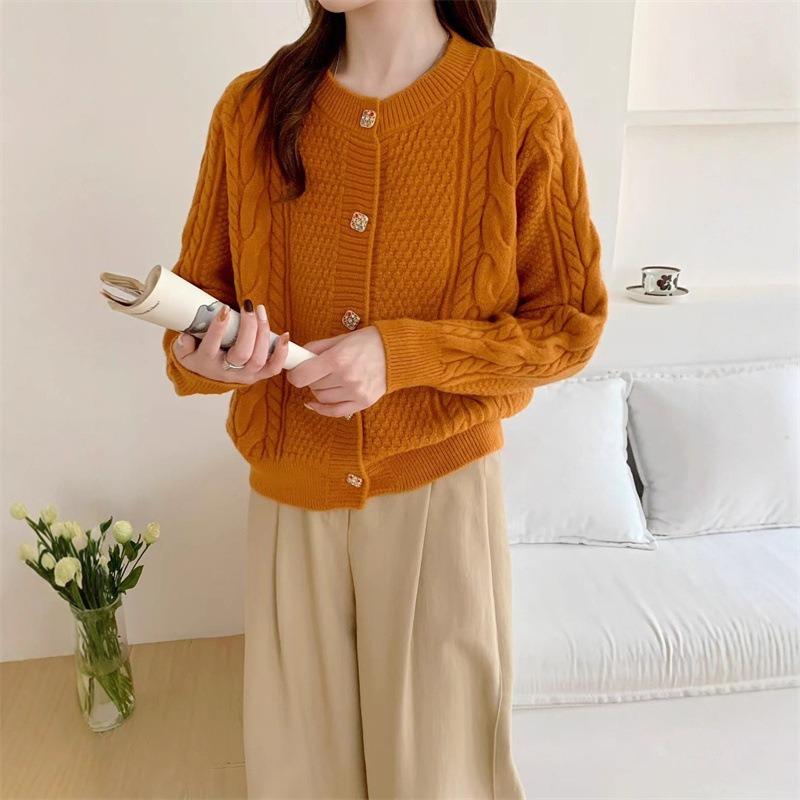 Fashion twist sweater women's coat autumn and winter new loose soft waxy temperament knitted cardigan women's clothing