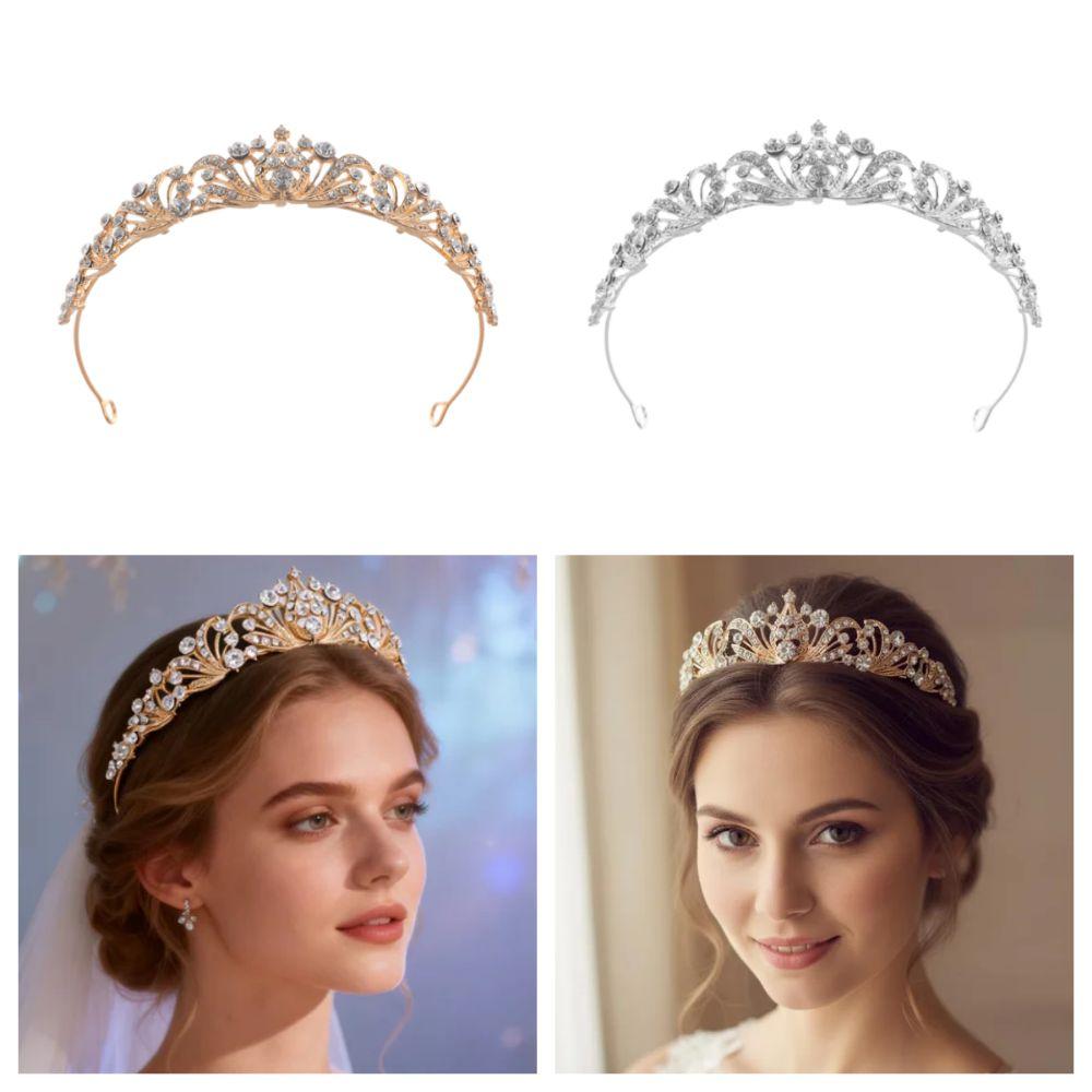Elegant Princess Tiaras Crystal Wedding Crown Metal Headbands Bride Crowns Celebrations