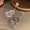 Silver needle zircon flower gourd fringed earrings women's new Chinese stud earrings light luxury high-end earrings design sense niche
