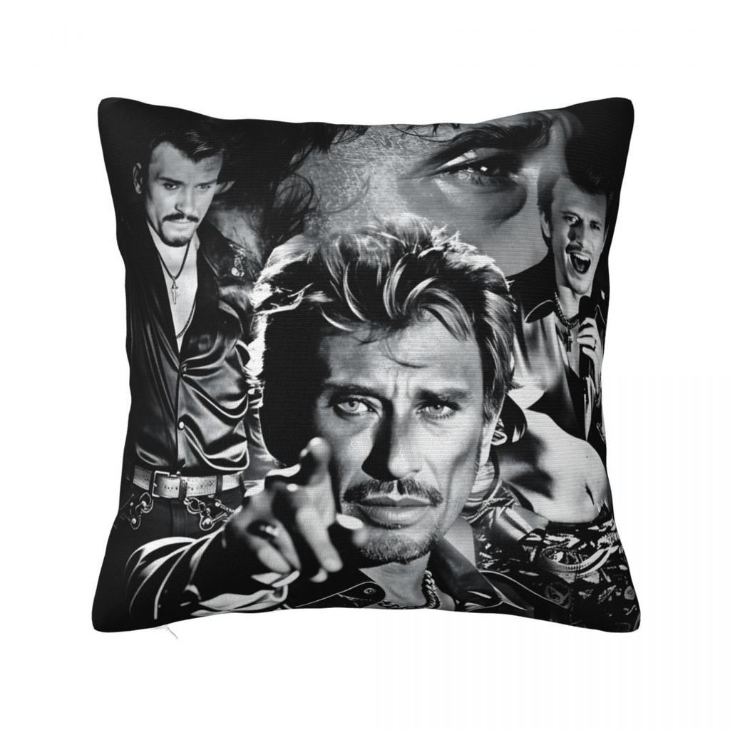 3D Printing Johnny Hallyday Rock Star Pillow Cover Morden Pillow Case For Sofa Bedroom Home Decor Cushion Cover Soft Pillowcases