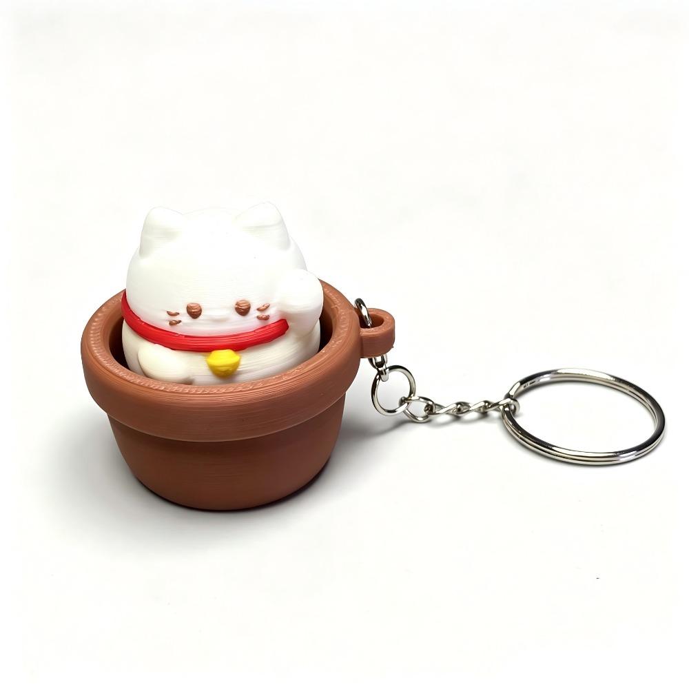 3D-gedruckter Fidget Clicker Schlüsselanhänger Knopfdrücker Tastatur Fidgets Schlüsselanhänger Cartoon-Tiere