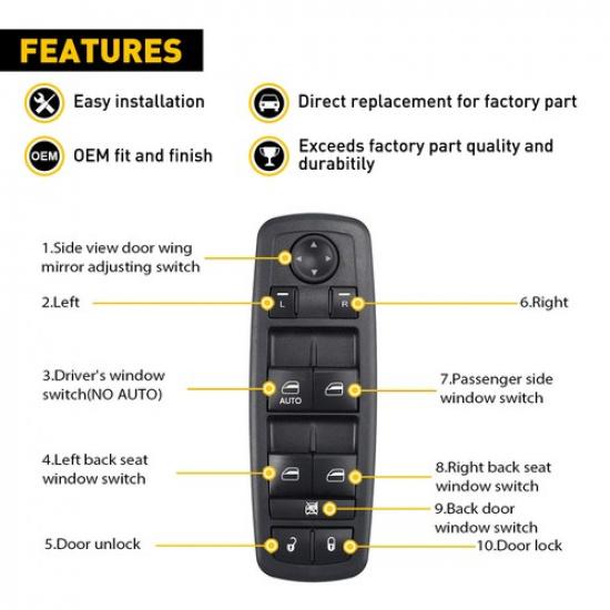 Master Power Window Switch Side Driver For Jeep Liberty 2008-2012 Nitro Journey