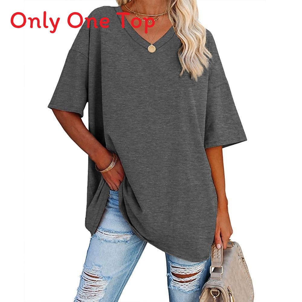 Cotton T Shirt For Women With V Neck Short Sleeve Casual Summer Top For Daily Wear