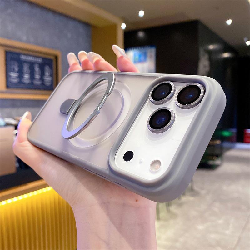 IPhone 17 Pro Max Frostet Magnetisk Støtteetui med Apple 16 Linsebeskytter, Fallsikkert.