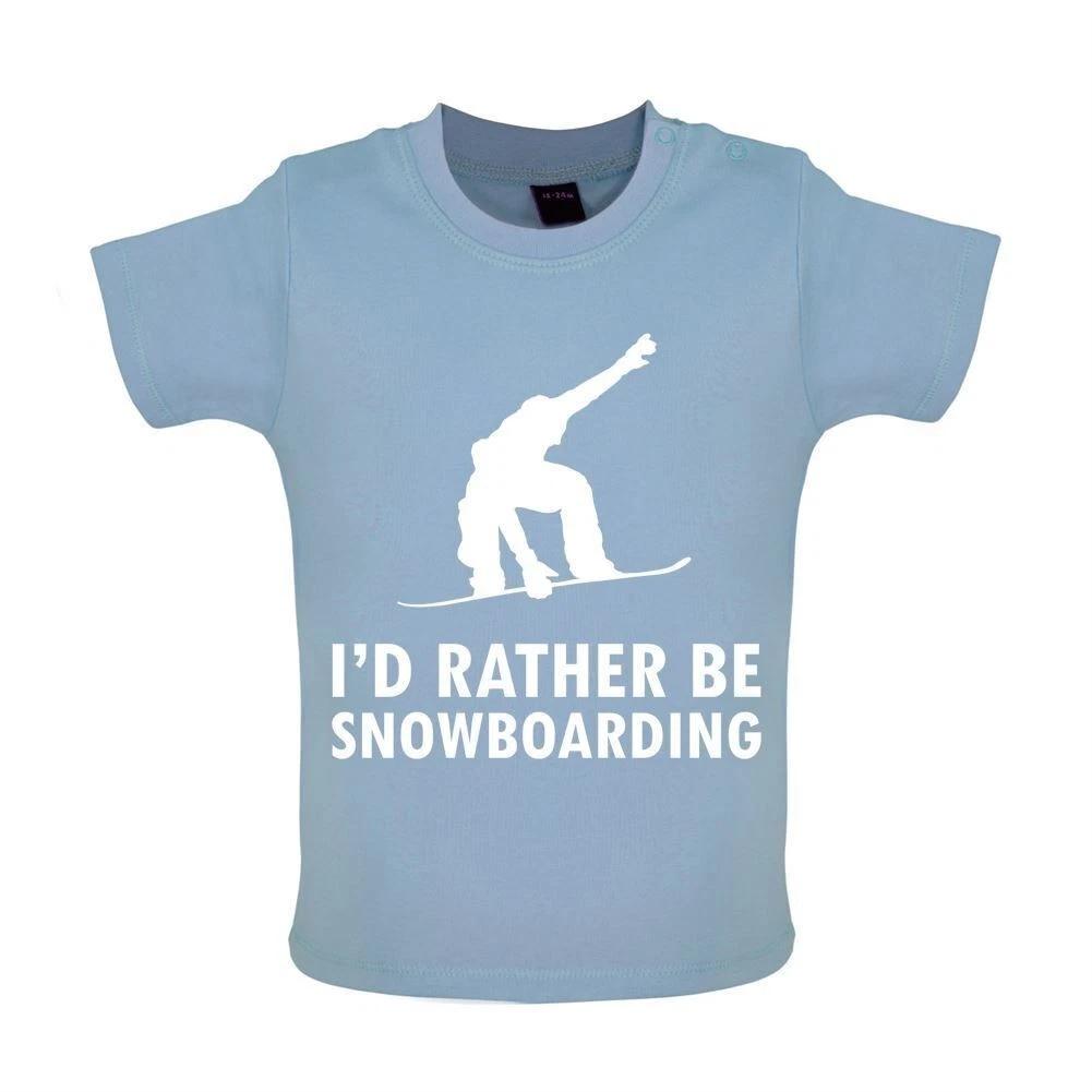 I d Rather Be Snowboarding - Baby T-Shirt / Babygrow - Snowboarder Snowboard 100