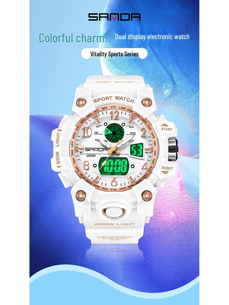 Sanda Dual Display Trendige Paar-Sportuhr