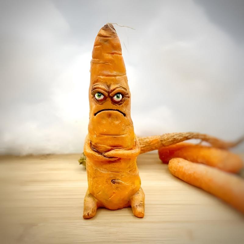 Carrot Figurine Funny Vegetable Carrot Figurine Decor Interesting Handmade Resin Emotional Vegetable Figure For Desk Home