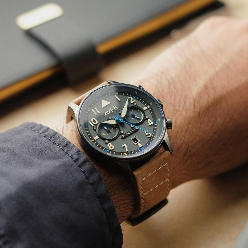 AVI-8 Hawker Hurricane Carey Dual Time Orissa Grey Dial Quartz AV-4088-04 Men's Watch