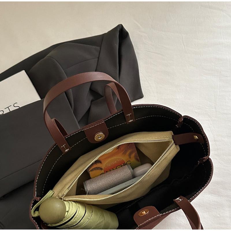 Luxury Handbags Fashiable High-end Simple Frosted Suede Women's Shoulder Bag Coffee-colored Mother-and-child Bag Zipper Wallet