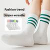 Three-bar Sports Running Socks, Men's Socks, Striped College Long Socks, Pile Socks