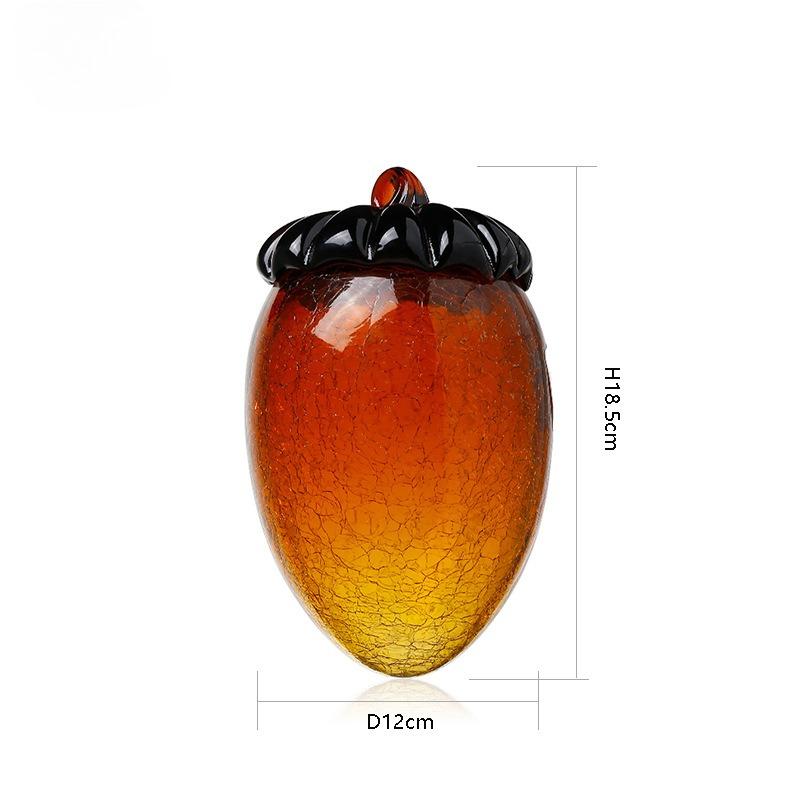 Glass Handicrafts Simulated Fruit Figurine Transparent Cracked Hazelnuts Pinecone Colored Glass Ornament Home Decoration