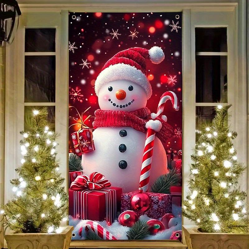 2D door banner 1 piece reusable Christmas snowman door banner winter wonderland Christmas decoration 180X90