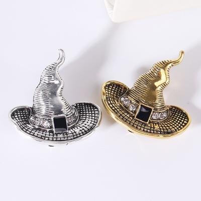 Hexenhut Brosche Antik Gold Farbe Brosche Anstecknadel Magisches Halloween Geschenk Schmuck Anstecknadel