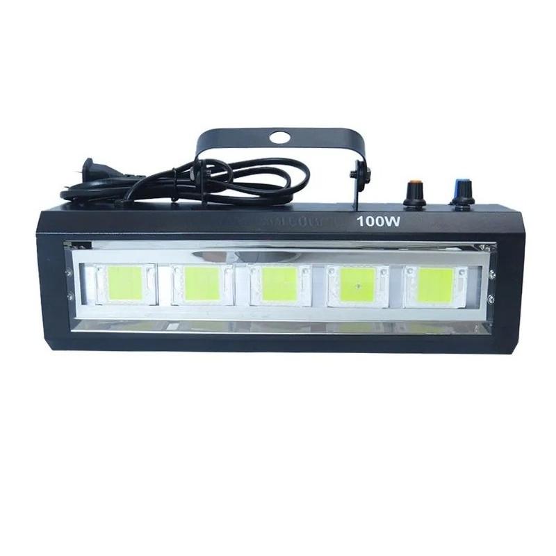 100W LED Strobe Light Sound Adjustable Speed Auto Control LED White Flash Light Disco Party Home Music Show Stage Projector