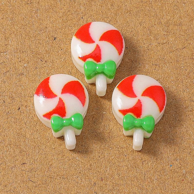 10pcs Resin Christmas Elk Santa Claus Flat Back Cabochon Scrapbook for Jewelry Making DIY Hairpin Brooch Accessories Supplies