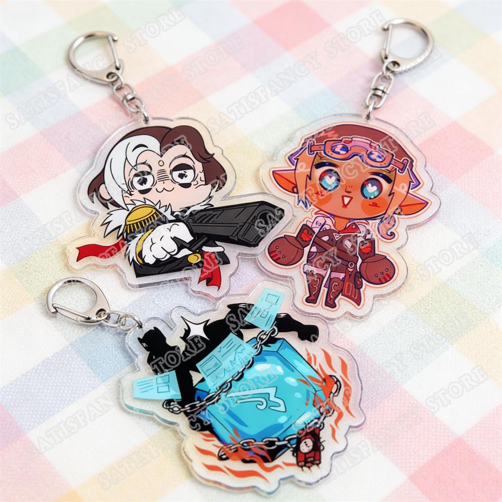 Hot Game Keychains for Accessories Bag FFXIV Samurai Red Black Mage Summoner Gunbreaker Dancer Keyrings Machinist Fans Gifts