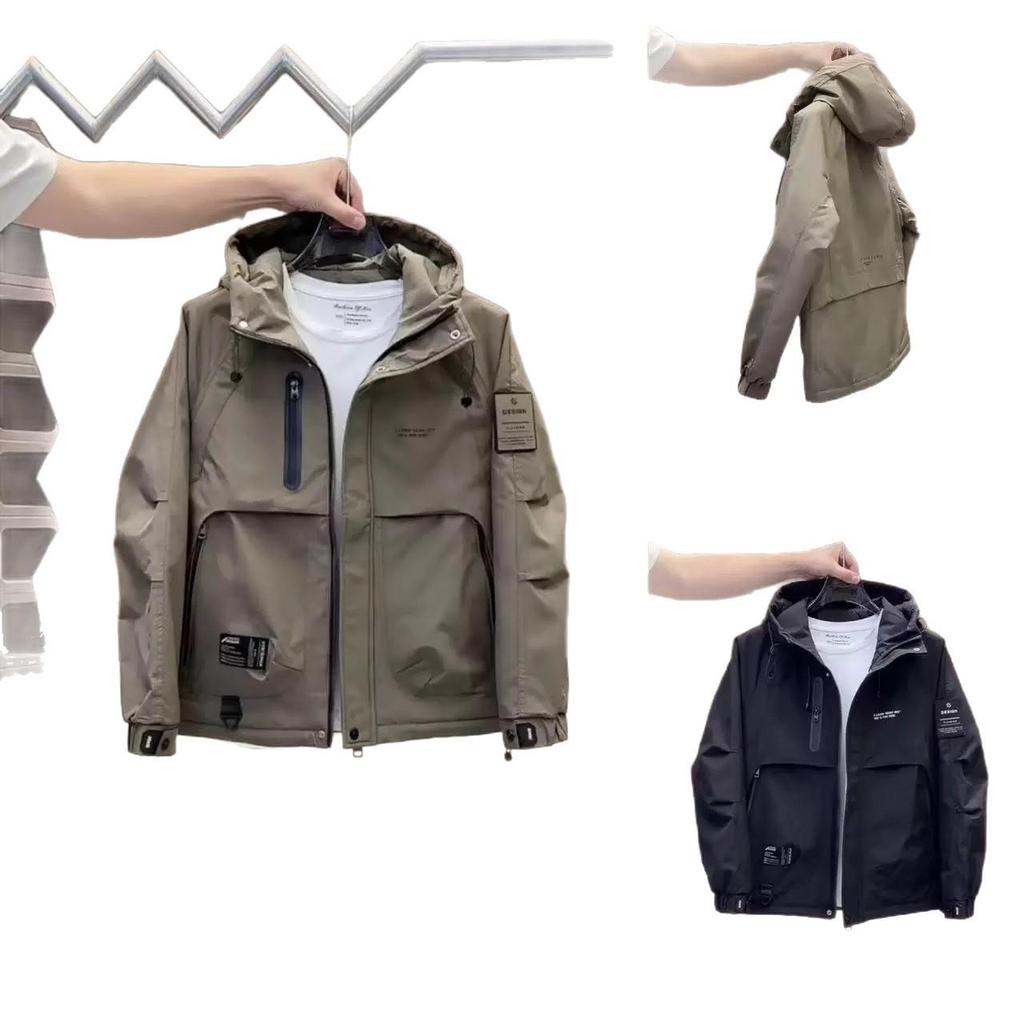 Men's Windproof Hooded Jacket: 2025 Winter Padded & Thickened Tide Brand Coat