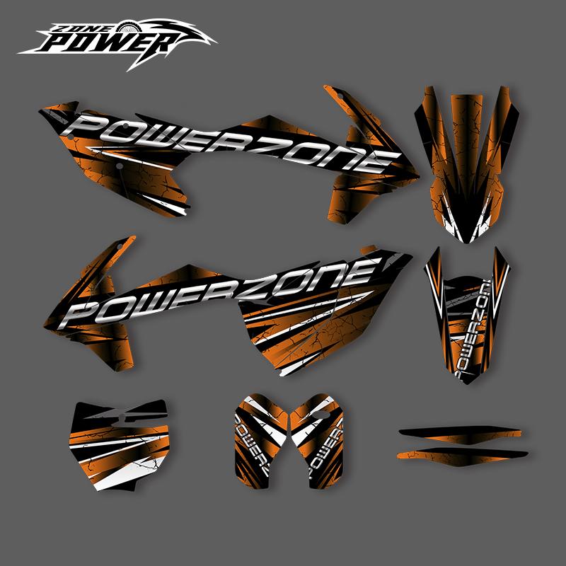 POWERZONE For KTM 2017 2018 2019 EXC 2016 2017 2018 SXF Motocross Graphics Background Sticker Decal Kits Customized Number 01
