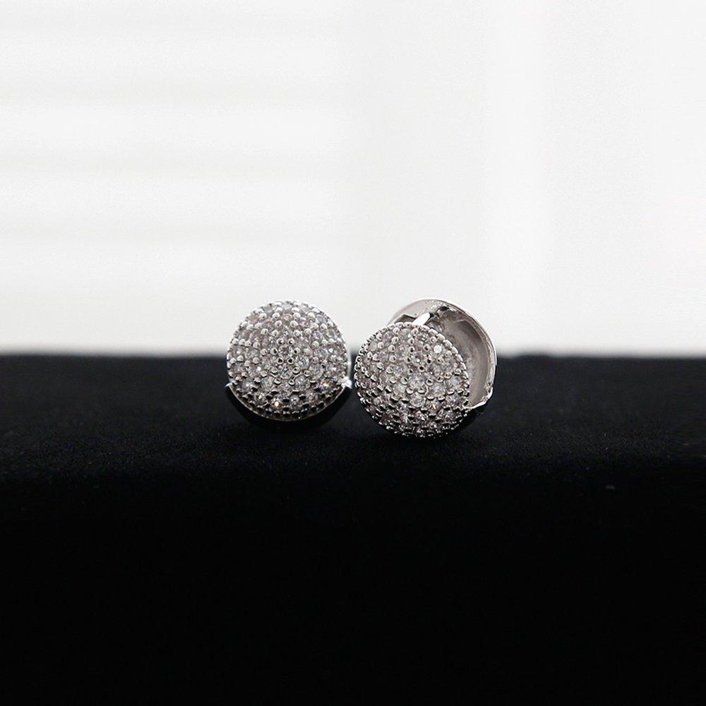 Jlauren 02M03212 Half-Cubic One-Touch Hoop Earrings