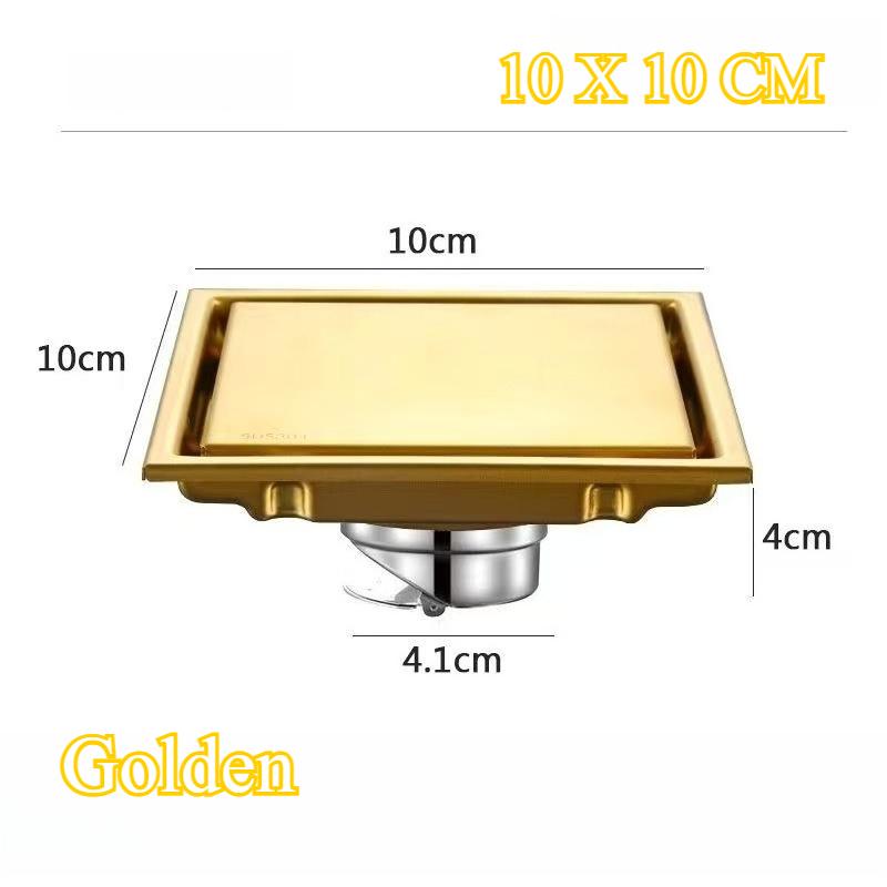 Large Flow Drainer with Base 304 Stainless Steel Hidden Square Bathroom Toilet Drainage Anti-odor Floor Drain