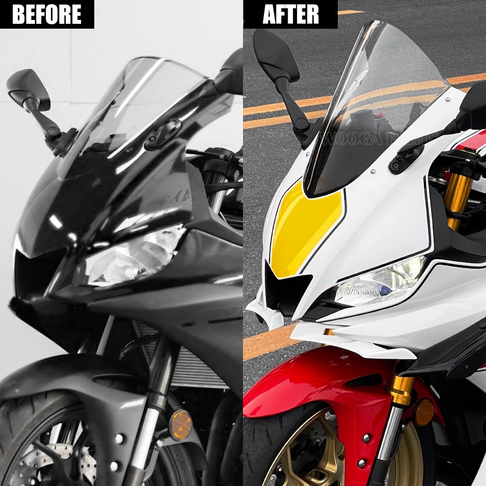 WOOGA Auto Baiyamaha YZFR3 YZFR25 Windschutzscheibe Doppelt-Blasen Windschutzscheibe Windschutzscheibe Einfach zu installieren