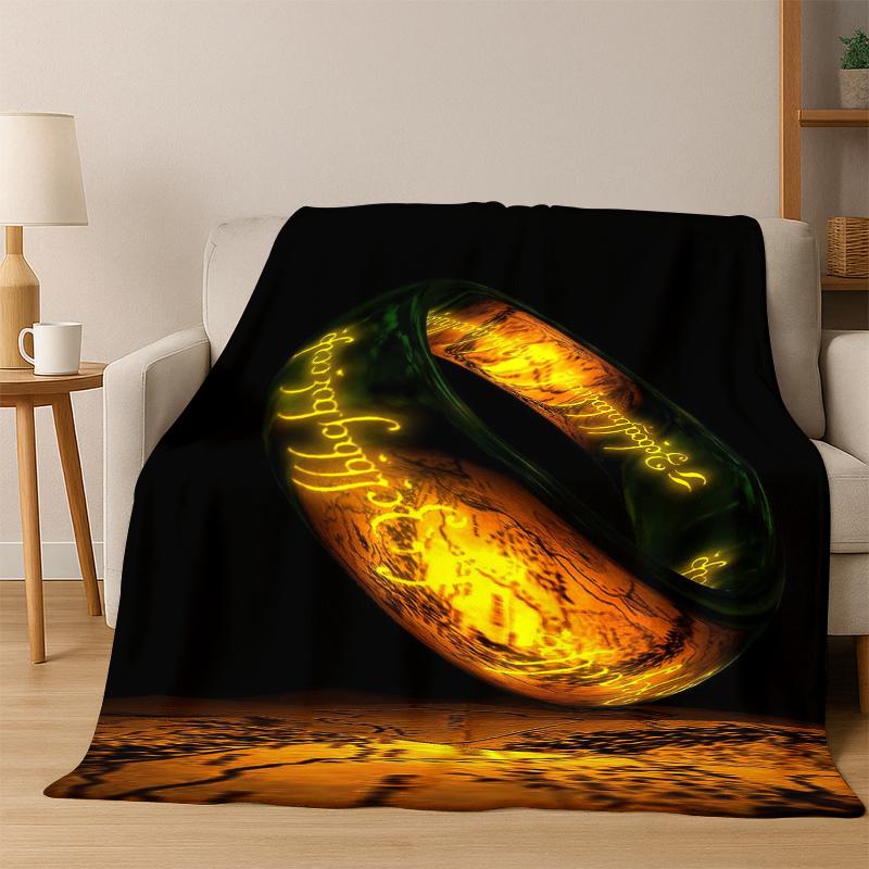 Movie L-Lord of The Rings H-Hobbit Flannel Blanket Soft Warm Blanket Throw Blanket for Bedroom Living Room Bed Picnic Gift Kid
