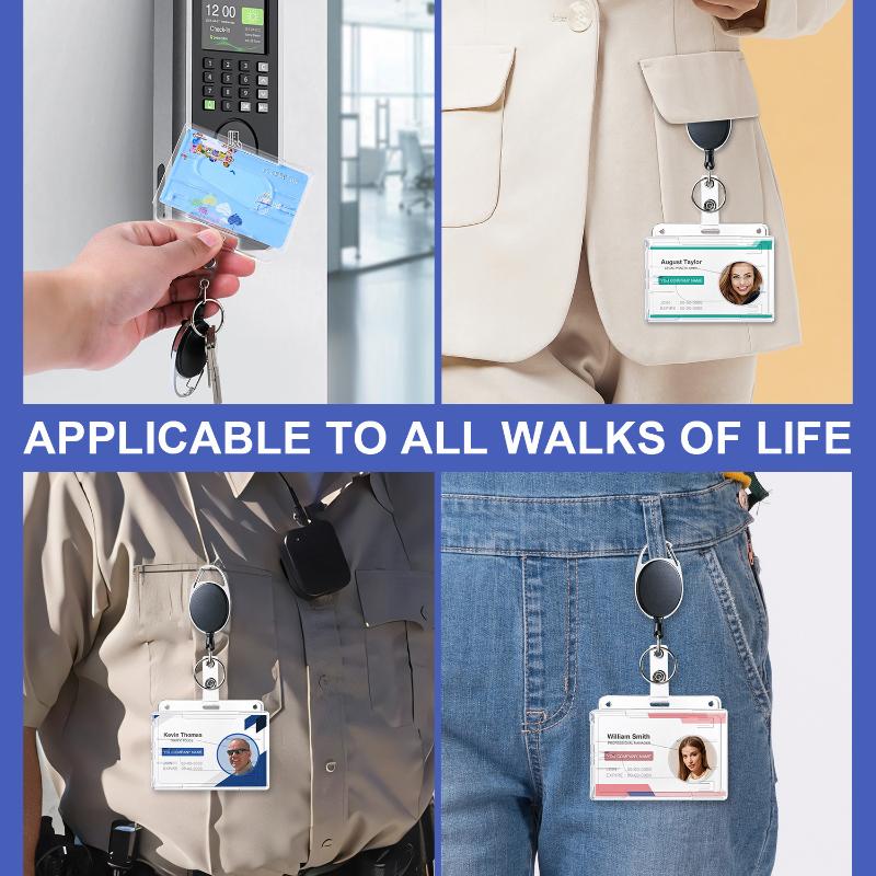 Transparent Card Slots Id Badge Holder Id Pendant Badge Reel Storage Organizer Employee Pass Work Card Case