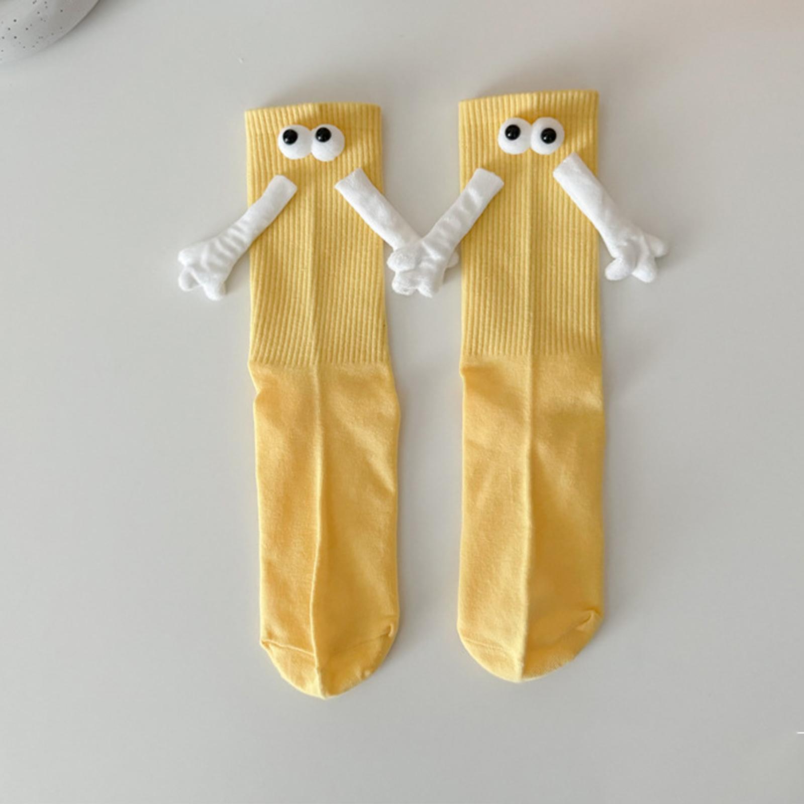 

Ladies Candy Colored Cartoon Socks, Cute Magnetic Holding Socks, Colorful Personalized Socks One Size жовтий