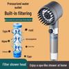 3-Speed Pressurized Massage Shower Head with Universal Interface and Water Stop Feature