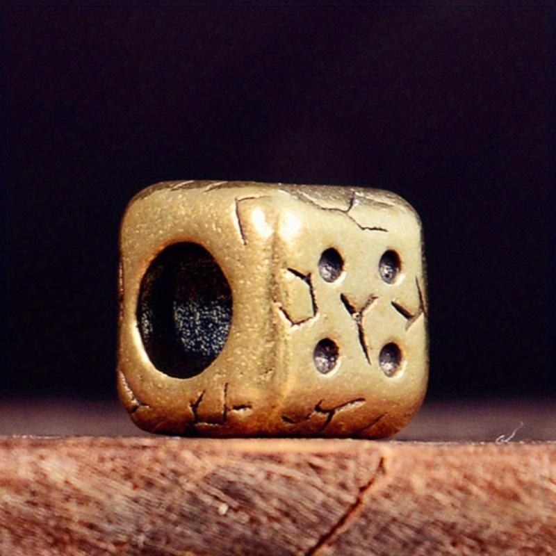 Retro Kostky Mosazné Korálky na Nůž EDC Outdoor DIY Příslušenství k Náramku Klíčenka Pletená Šňůrka Přívěsky Svítilna Závěsky