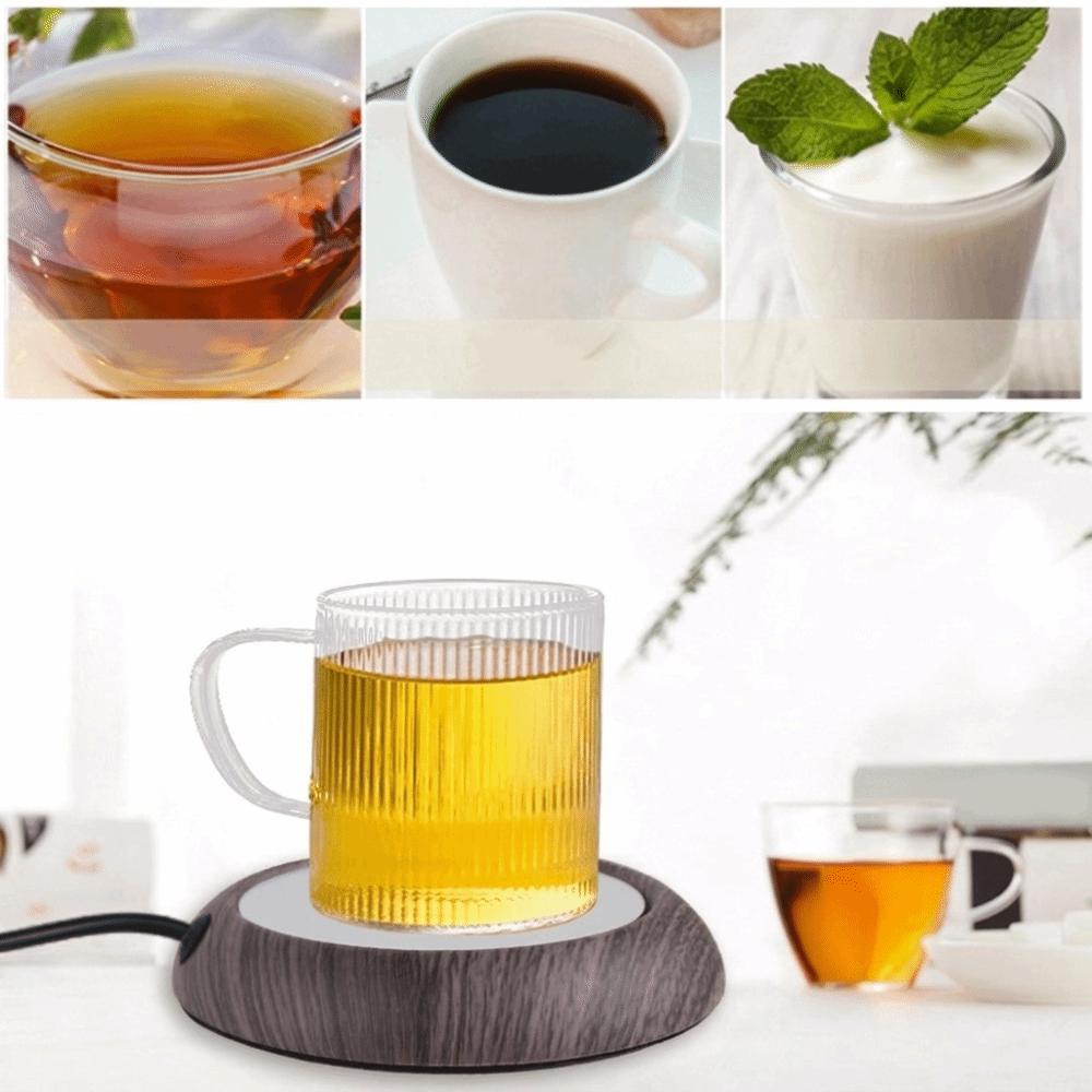Wood Grain Constant Temperature Mat Electric Mug Heat Base Tea Heating Coaster  Winter