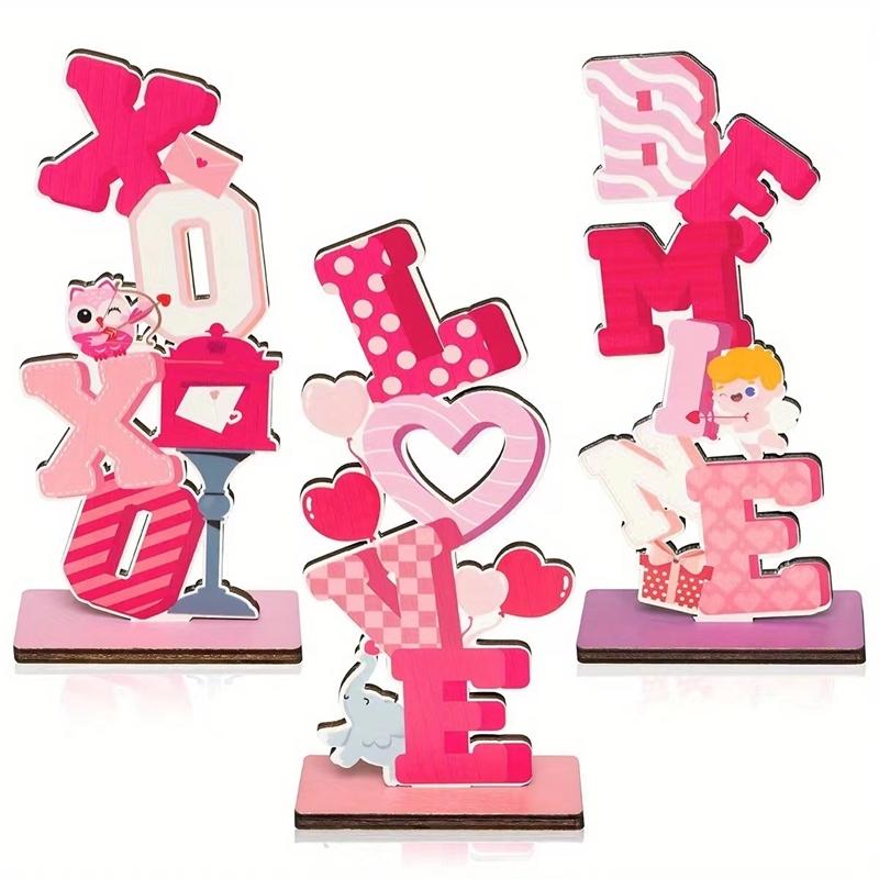 Wooden Valentines Day Ornament Romantic Handmade Love Plaque Rustic Home Party Table Decor For Couples Anniversary Proposal Gift