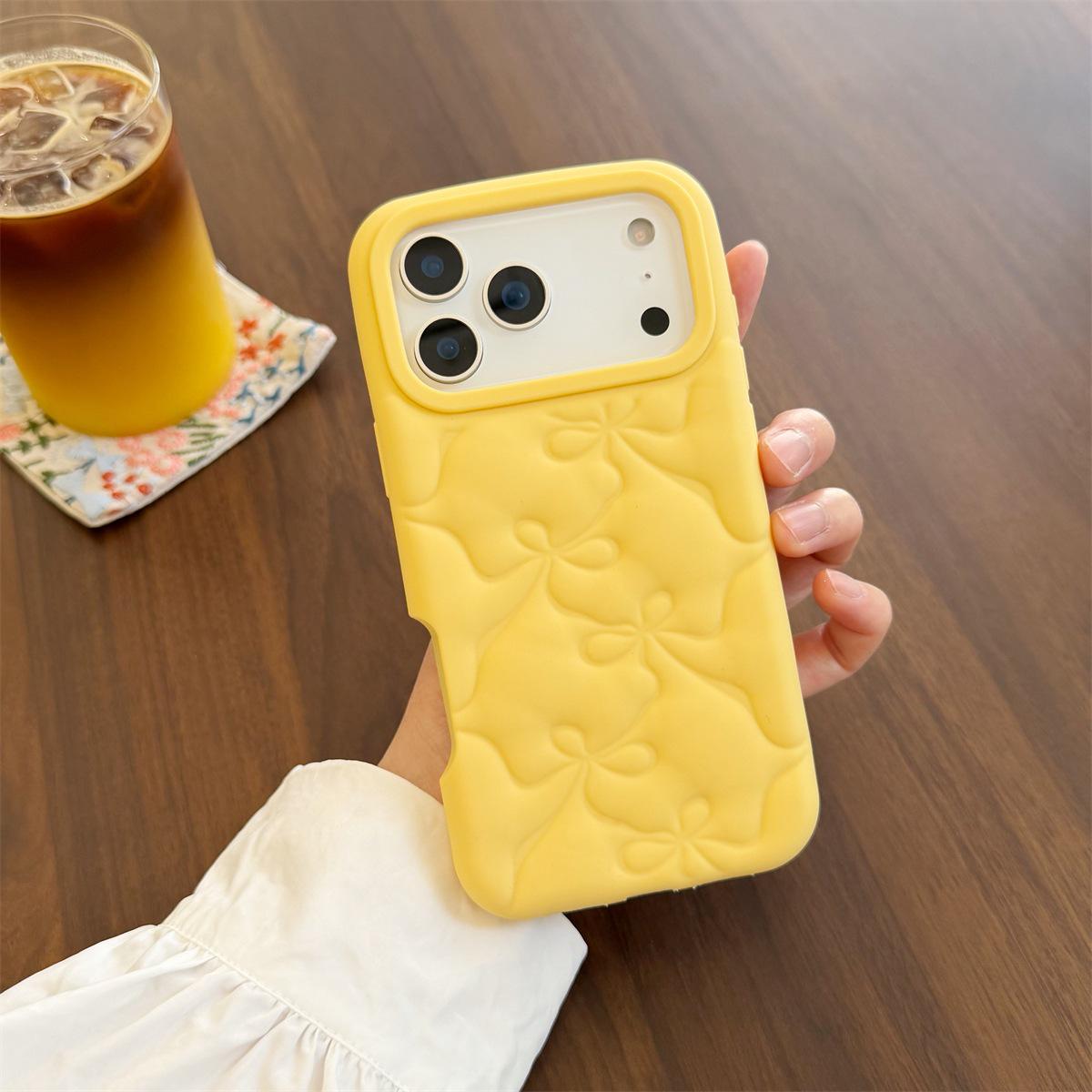 

3D Puffy Bow Drop-Proof Phone Case, Compatible with iPhone 14, 13, and 12, Apple 17, 16, 15 PRO MAX. 13Pro