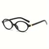Retro Oval Fashion Glasses with Anti-Glare Lenses - Chic Small Frame Ideal for Party Wear & Travel Glasses Accessories