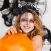 Halloween Hair Accessories Dark Style Veil Halloween Costumes Headdress Cosplay Crown Party Headband Holiday Accessories Black/Red