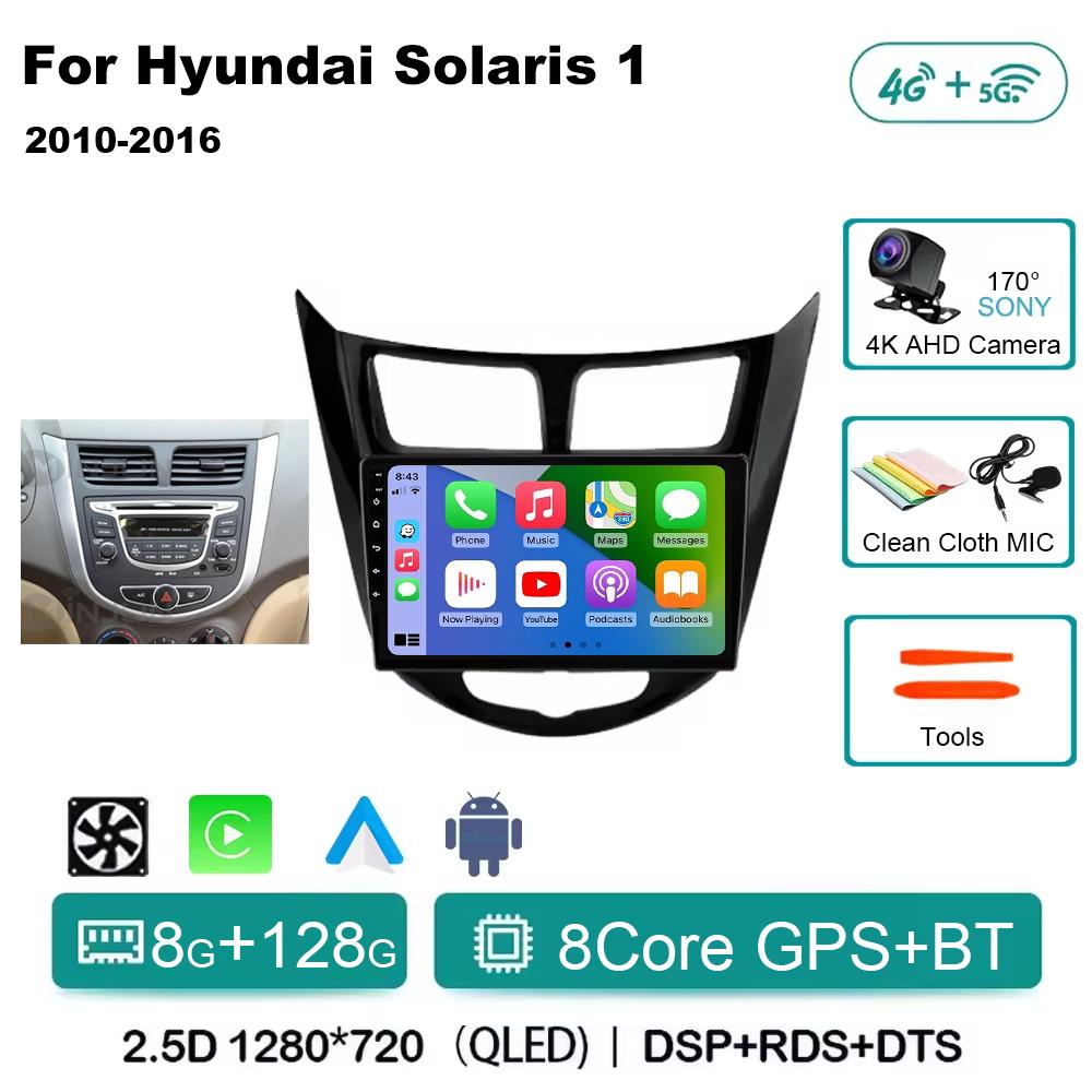 Android 14 Pentru Hyundai Solaris Verna Accent 1 2010-2016 Qualcomm Radio Auto Navigație GPS Carplay Multimedia Video Player Audio