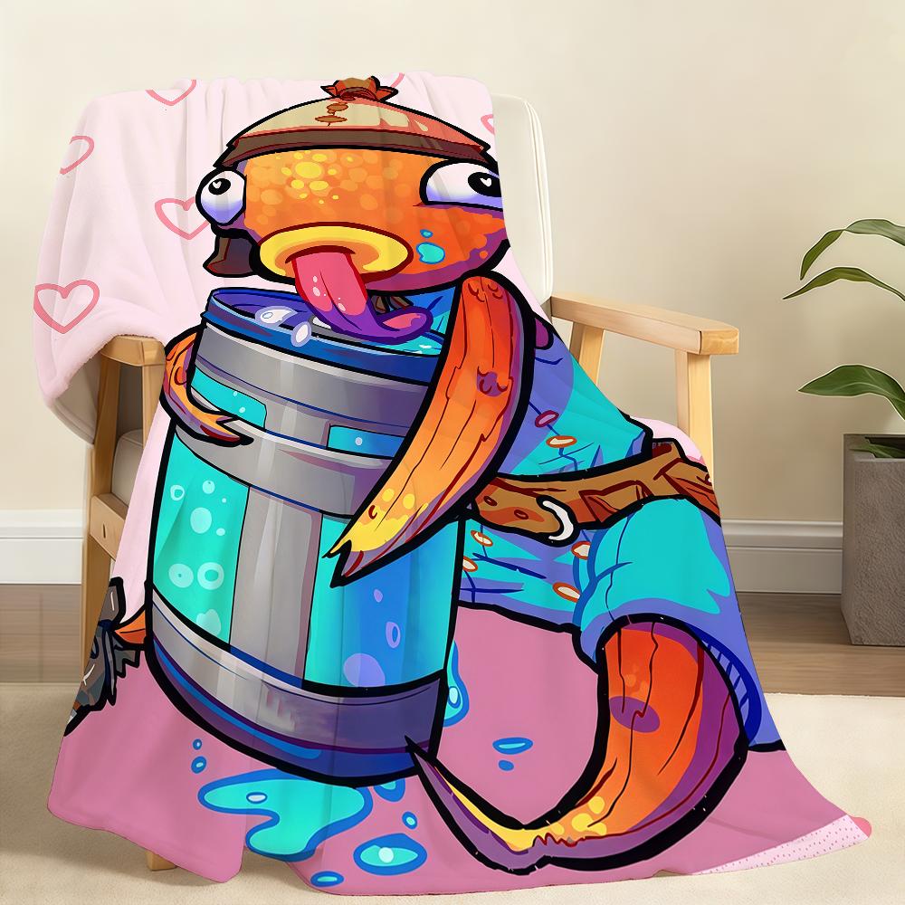 Game F-FORTNITE F-Fishstick Blanket Soft Throw Blanket for Home Bedroom Bed Sofa Picnic Travel Office Rest Cover Blanket Gift