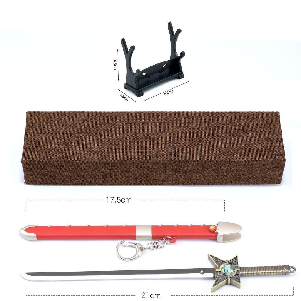 Nine Dragon Balls Metal Model Toy: Thor's Sword & Wind God's Spring-loaded Cold Weapon Ornament.