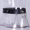 Gothic Waist Chain Alloy and PU Leather Body Chains with Rounded Circle Decor Body Straps Accessories for Women and Girl
