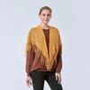 Versatile Tassels Shawls Solid Color Hollow Scarves Trendy Knitted Shawls  for Women