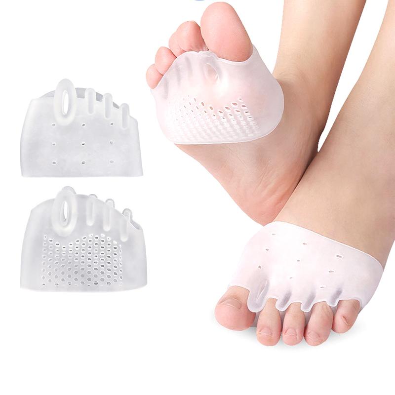 Forefoot Pads Toe Separator Cushion Pad Silicone Pain Relief Shoes Insoles Toe Hallux Valgus  Corrector Gel Pads Foot Care
